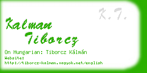 kalman tiborcz business card